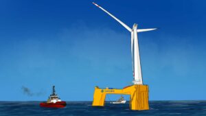 WORKBOAT HELPING WIND FARM OFFSHORE